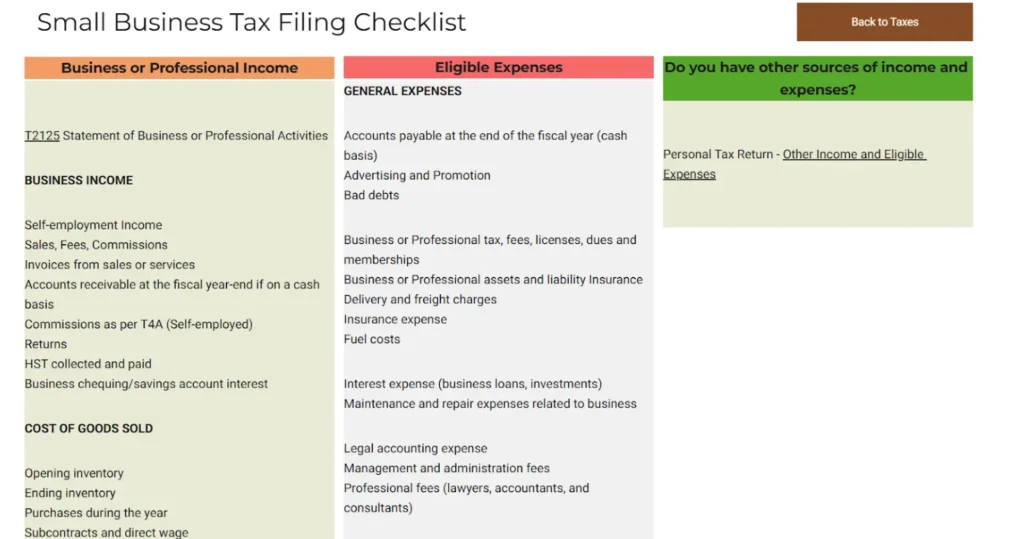 Small Business Tax Filing